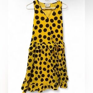 Blumarine Yellow and Black Polka Dot Dress